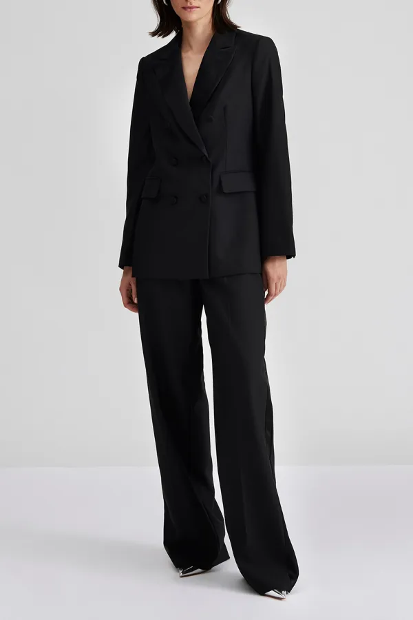 Ruffled Waist Tailored Trousers