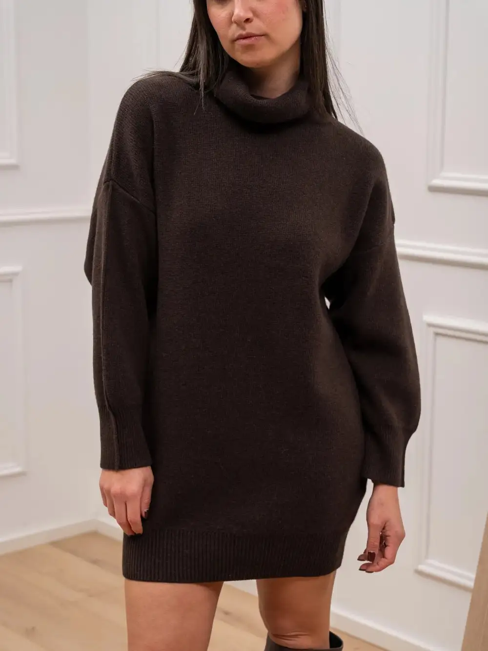Easy Brown Drape Mini Dress