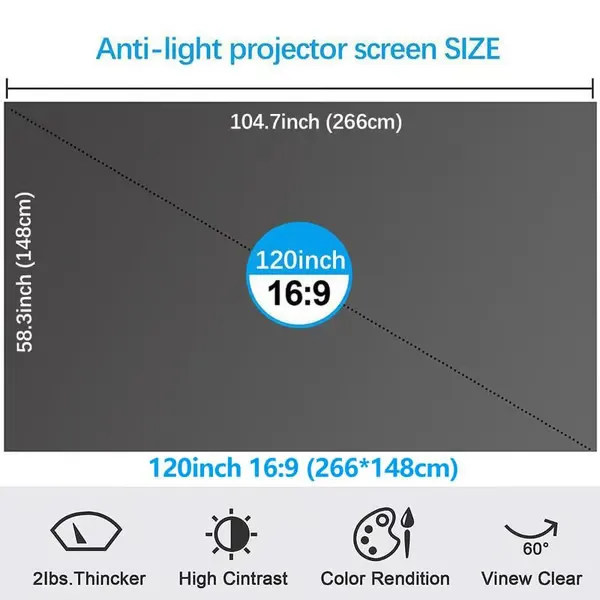 ⚡Hot Sales 49% OFF🔥Anti-Light Projector Screen (16:9)🎥✨