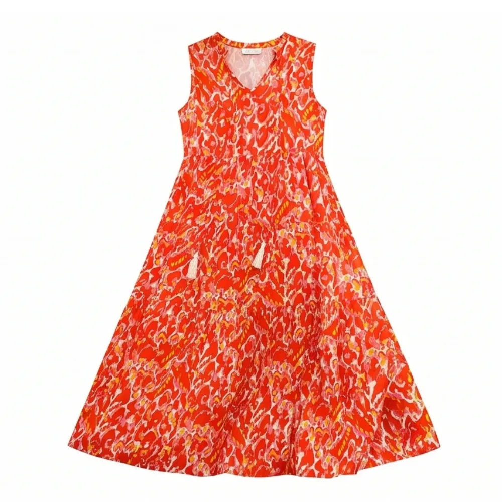 Tiered Floral Boho Midi Dress