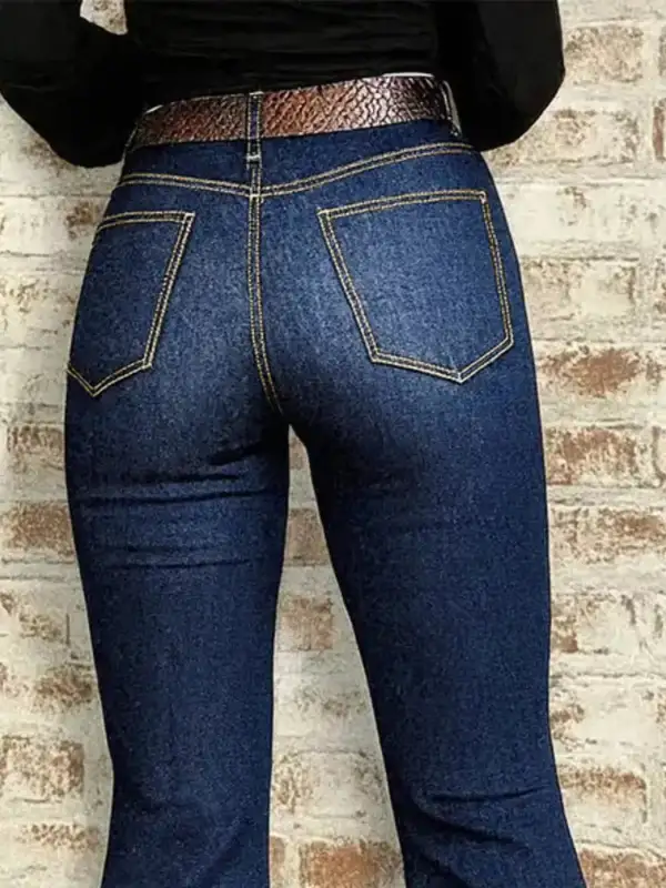 High Waist Flare Leg Denim Jeans