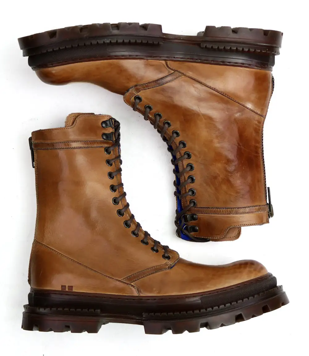 Chelsea Lug Sole Lace-Up Back Zip Ankle Boots