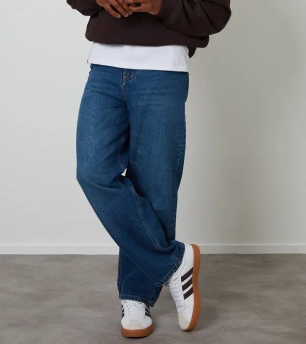 Mid Wash Baggy-Fit Jeans