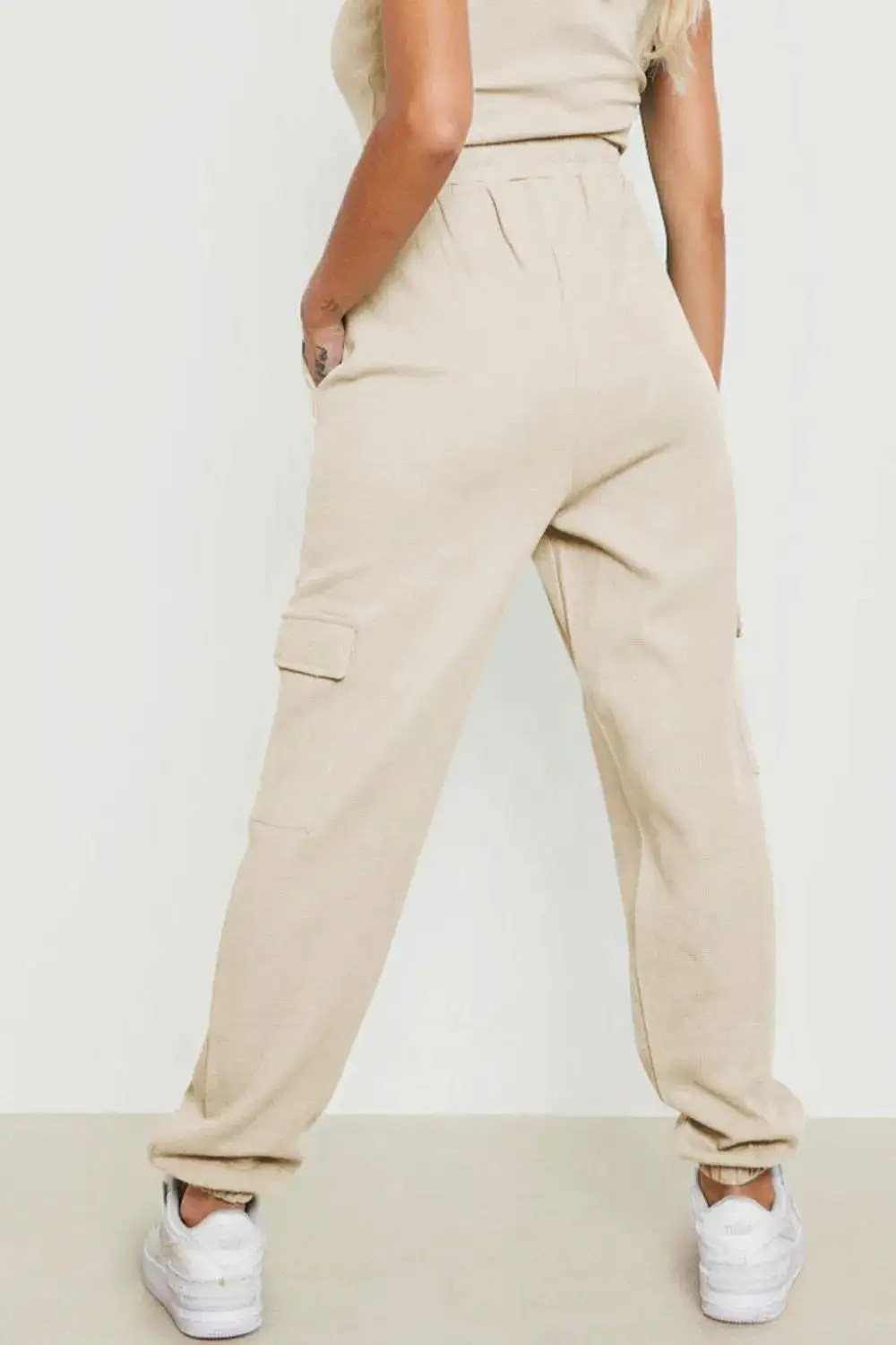 Polished Drawstring Pocket Detail Pants