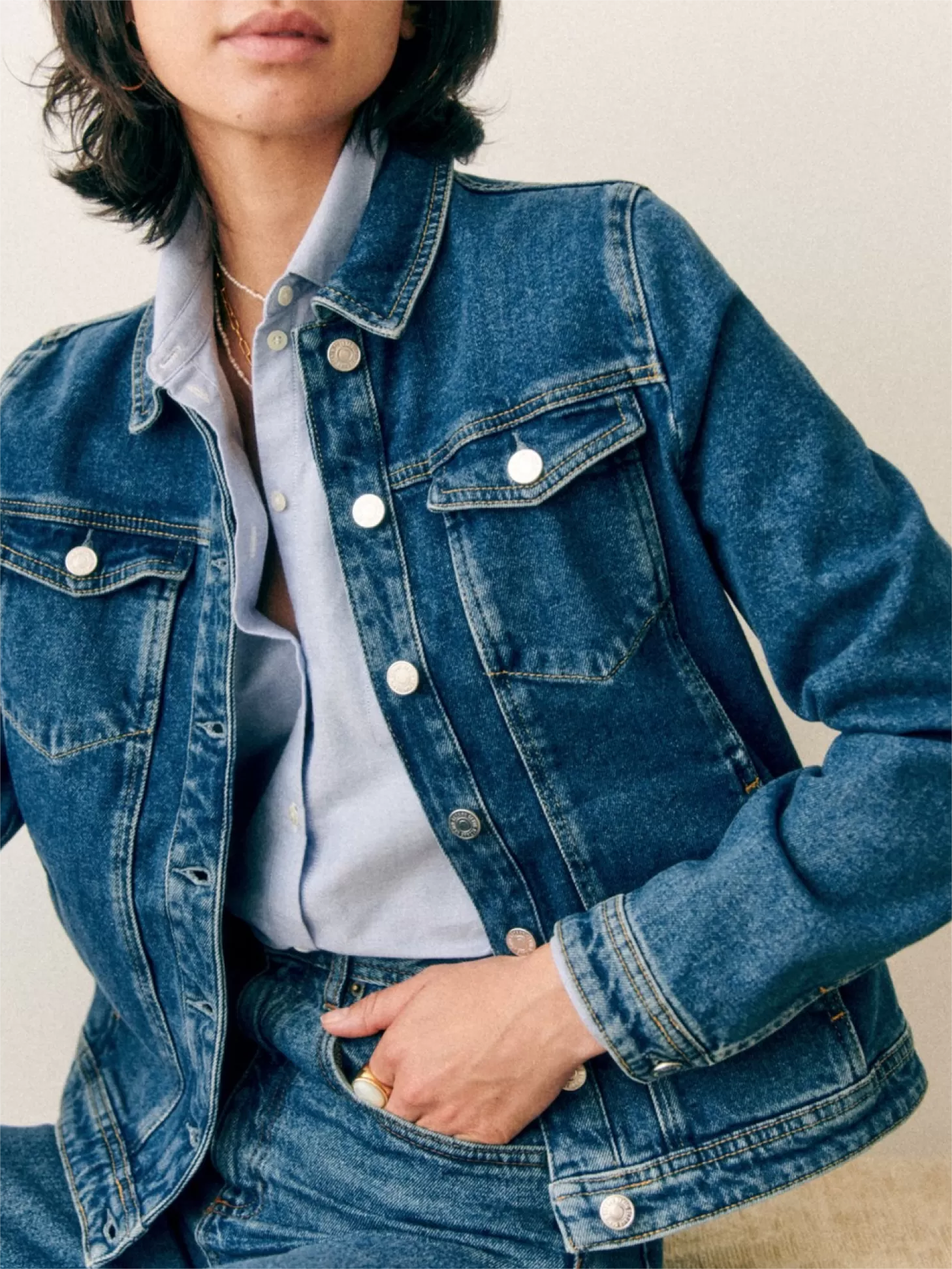 Classic Denim Cropped Jacket