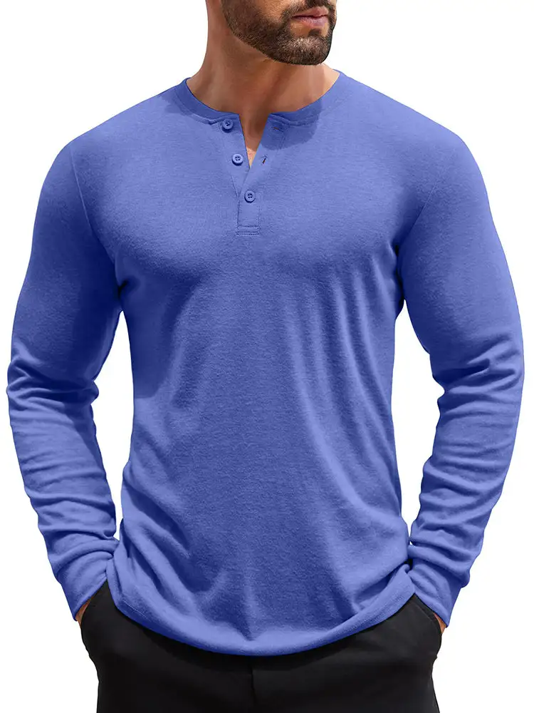 Fashion Lightweight Pullover Henley Shirt Hoodie