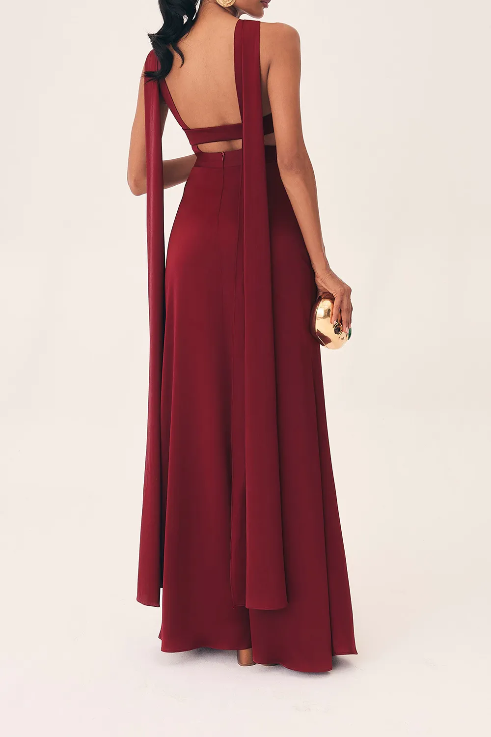 Solid Backless Dress
