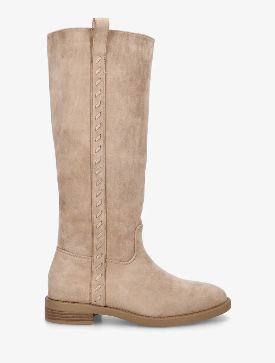 Urban Block Heel Faux Suede Knee High Boots