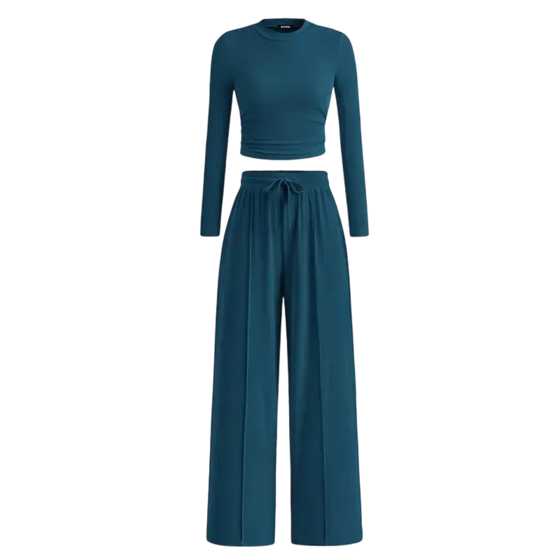 🔥Last Day 89% OFF🔥Women's Winter 2-Piece Set – Warm Top & Wide-Leg Pants