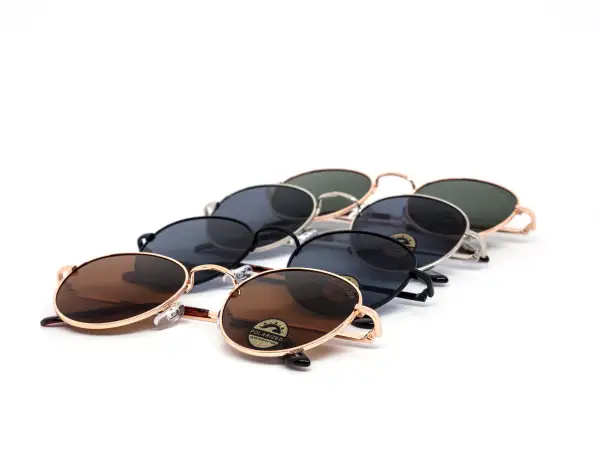12-Pack Classy Metal Round Polarized Sunglasses