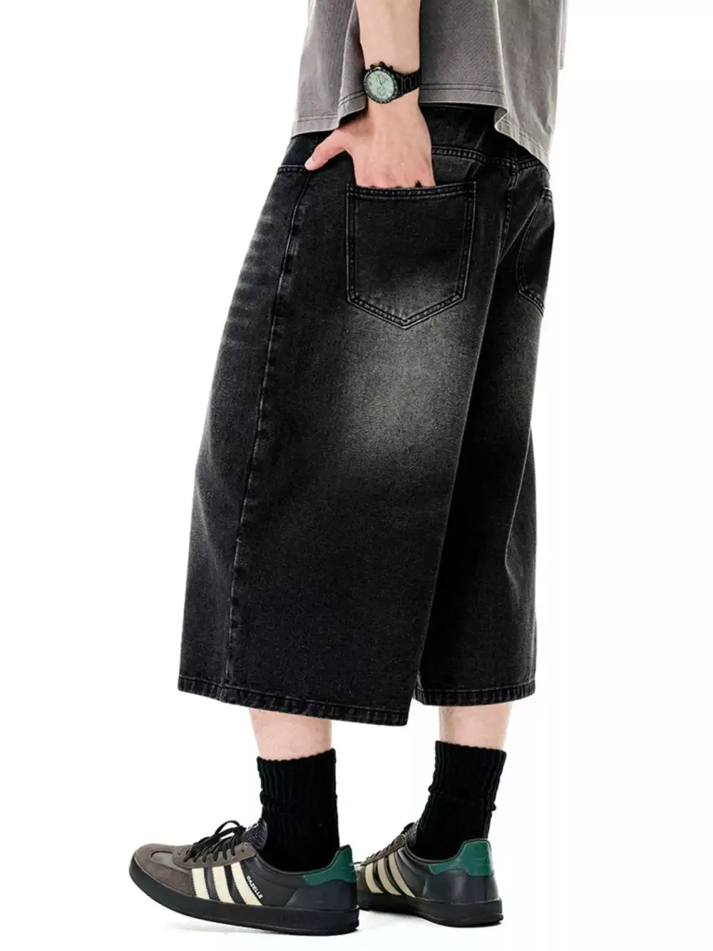 Refined Men's Wide Leg Denim Shorts