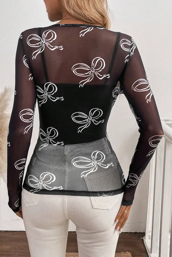 Mesh Long Sleeve Top