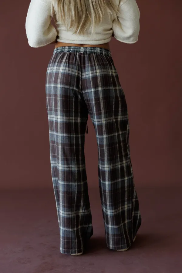 Plaid Drawstring Pants