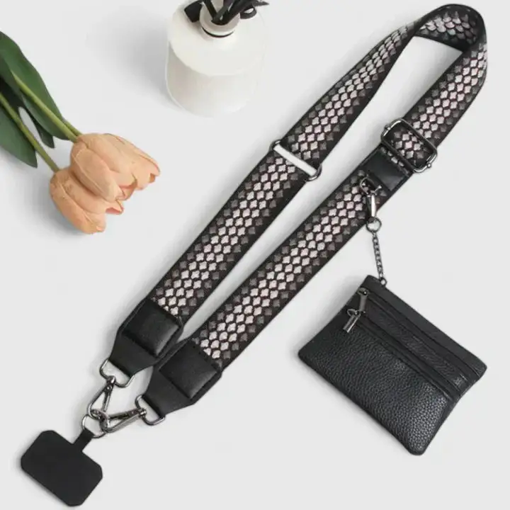 Wide Strap Twill Handbag