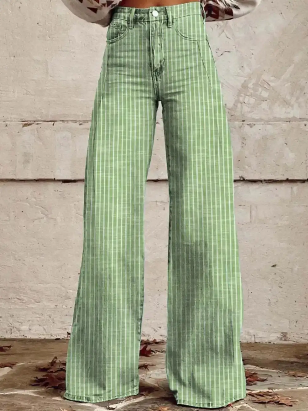 Sharp High Waist Wide Leg Denim Jeans
