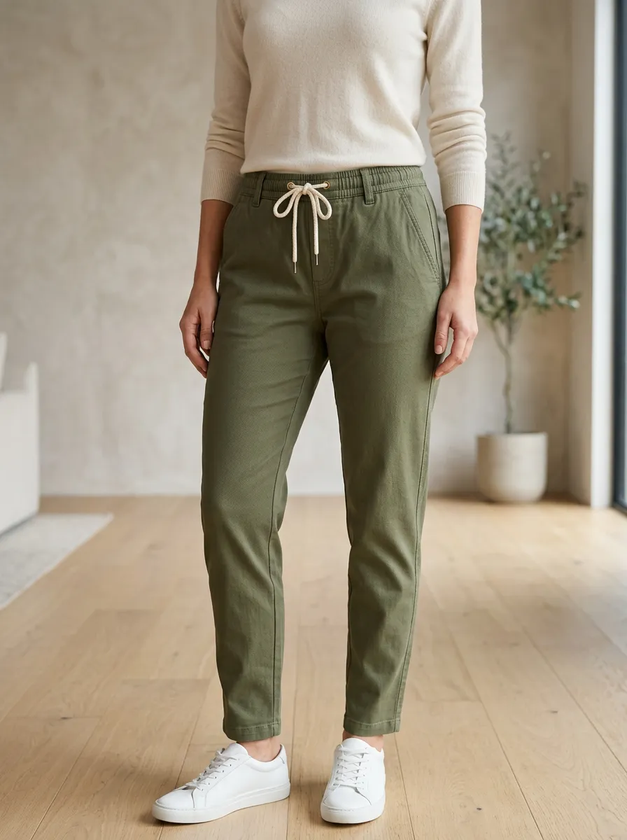 Women's Travel Inspired Casual Adjustable Drawstring Waist Pants