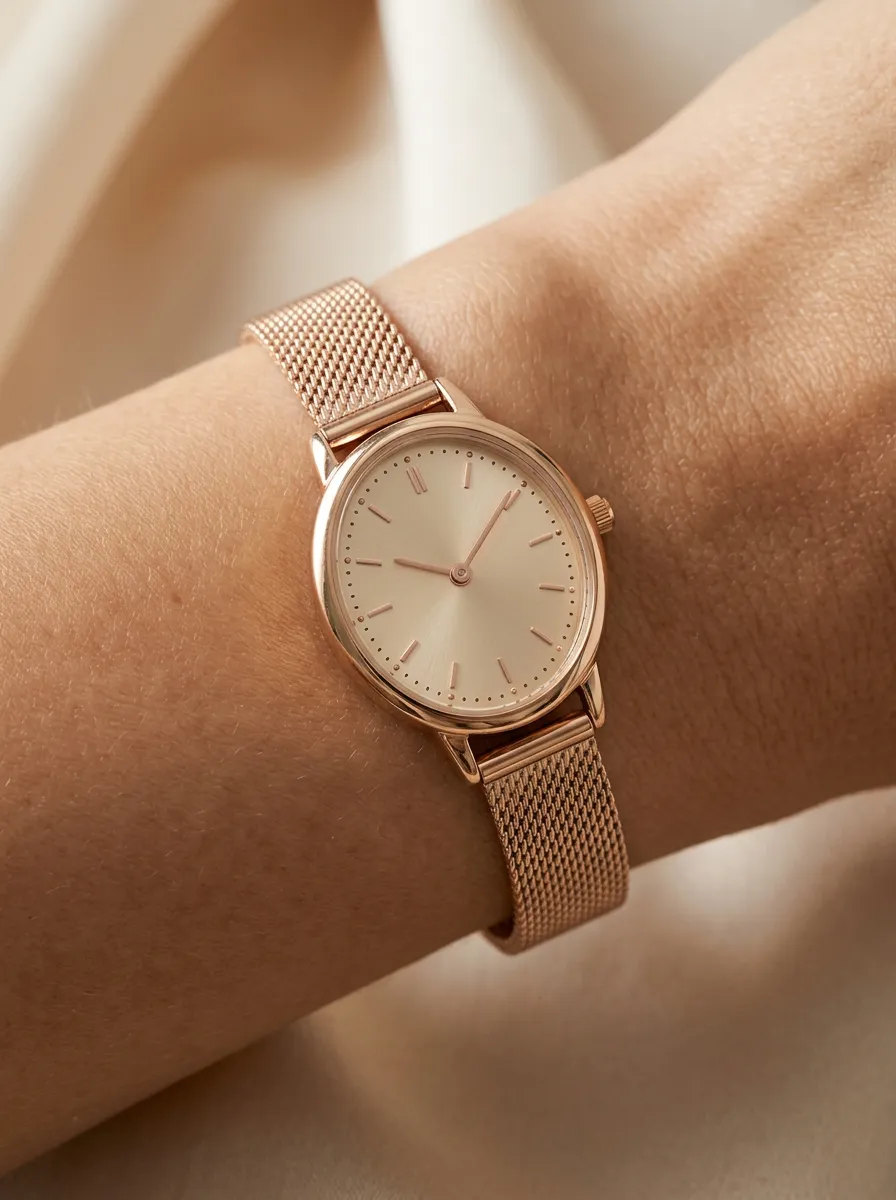 Rose Gold Mesh Strap Minimalist Watch Minimal Edition