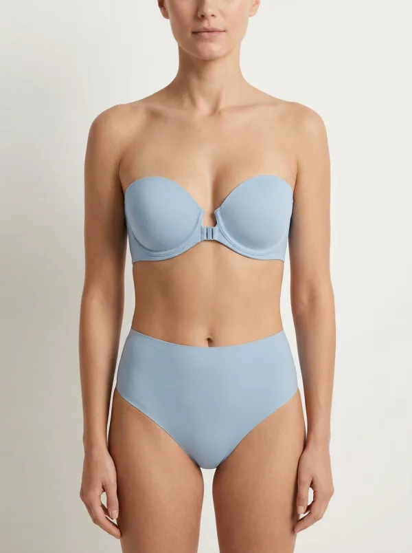 Women's Underwire Form-Fitting Front-Closure Strapless Bra