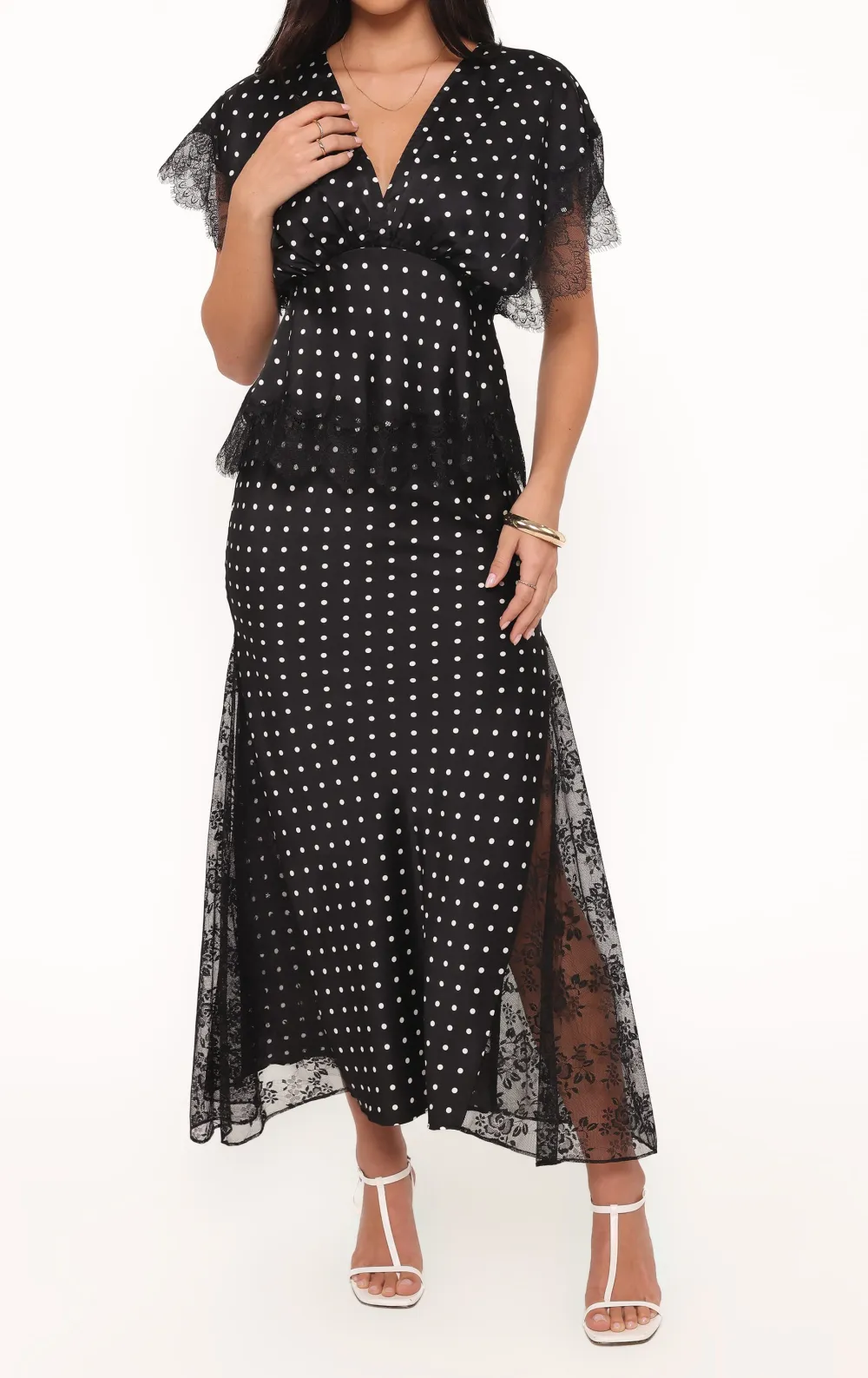 Sheer Lace Polka Dot Skirt