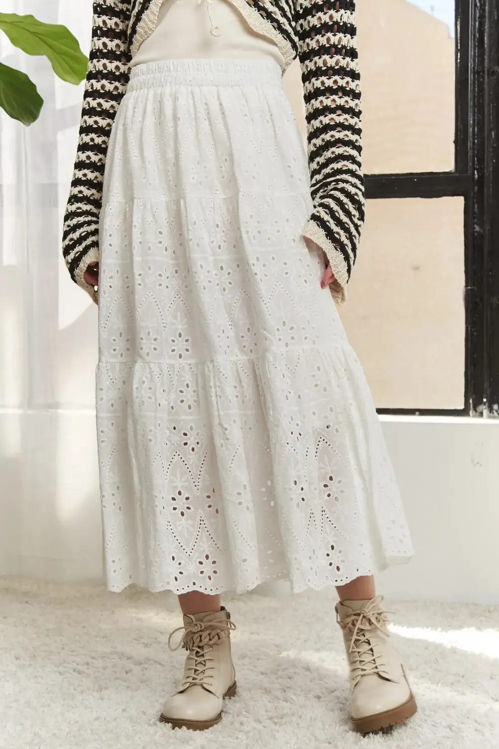 Quiet Cotton Blend Skirt
