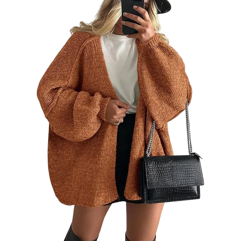 Women's Oversized Cardigan Sweater Fall Long Lantern Sleeve