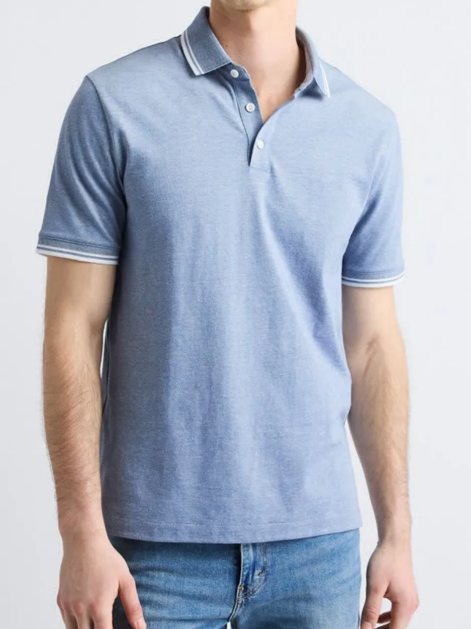 Blue Casual Style Short-Sleeve Polo