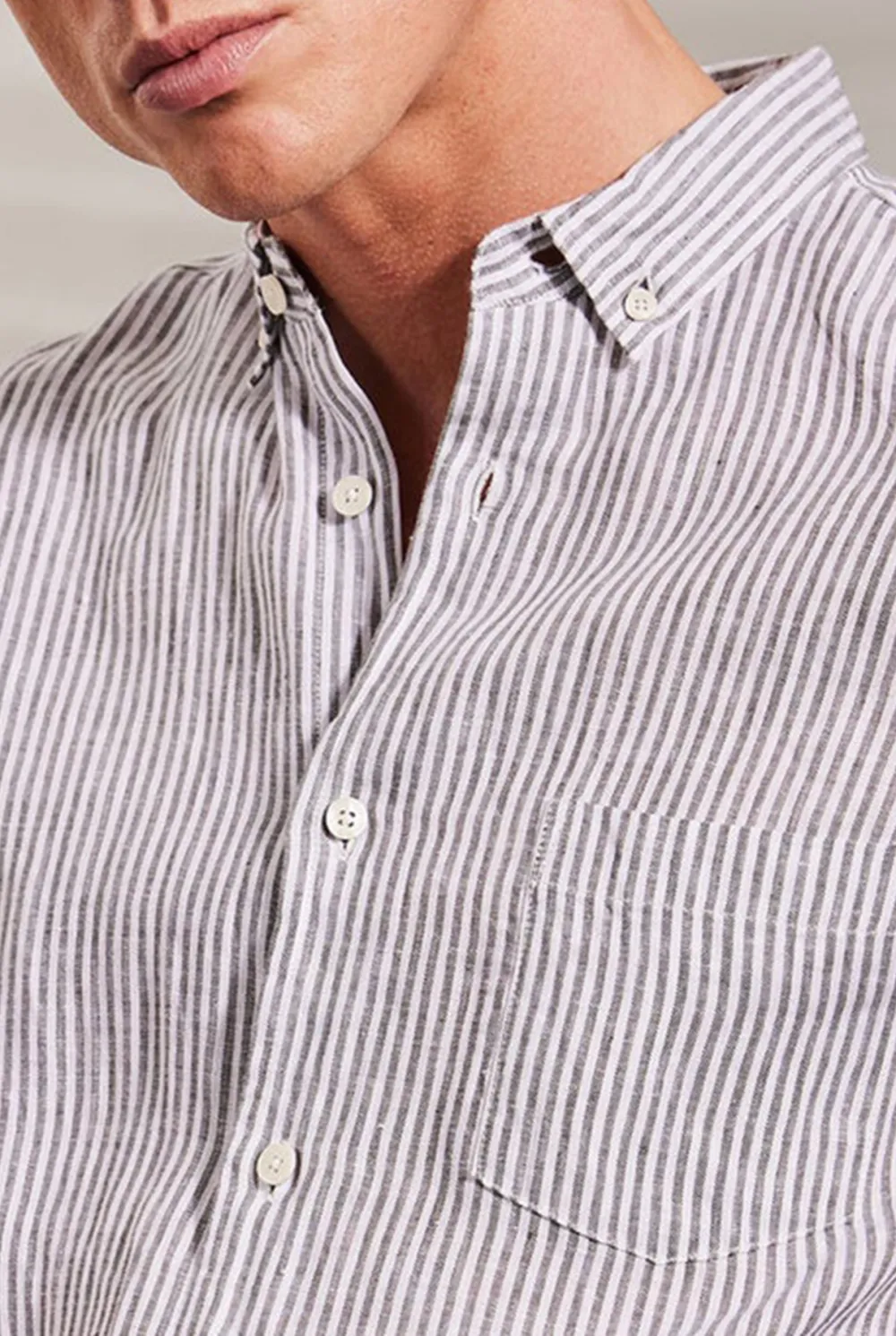 Rory Linen Shirt- Smoke pine