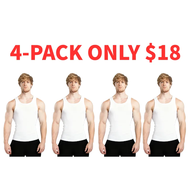 Men's Tank Top Scoop Neck Knit Gym Workout Muscle Tank Undershirt Sleeveless Shirts