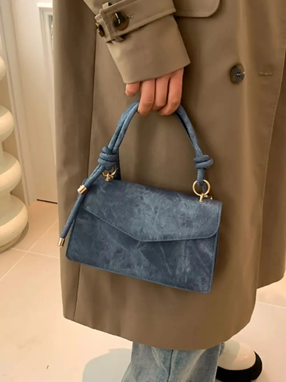 Flap Crossbody Bag with Top Handle