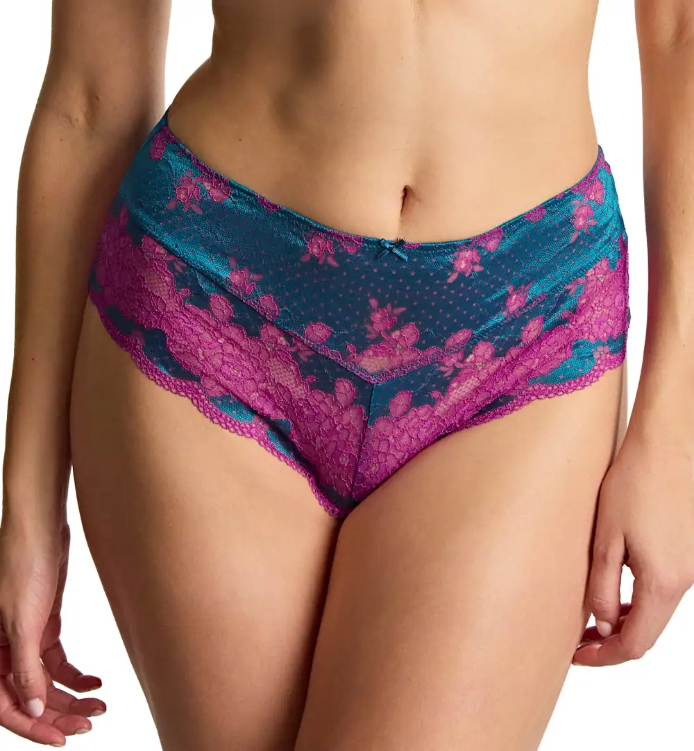 Classic High-Waist Stretch-Lace Cotton Classic Brief Panty
