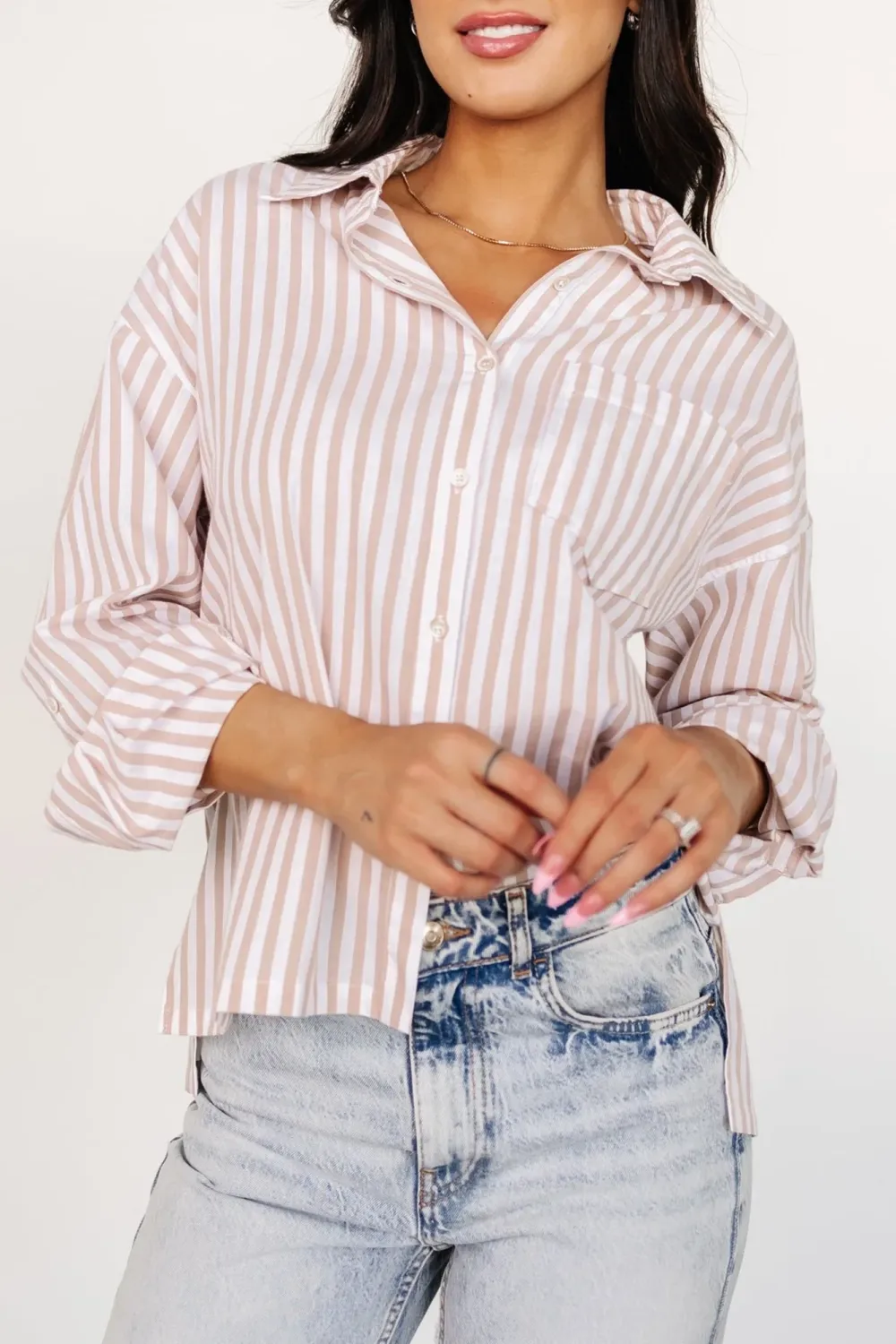 Daily Commute Sun Protection Versatile Stripes Top