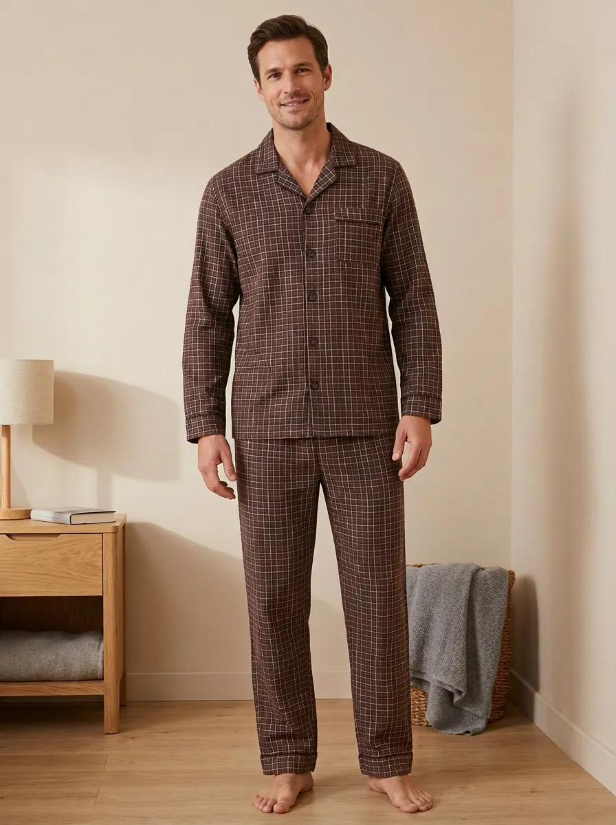 Plaid Men's Pajama Set