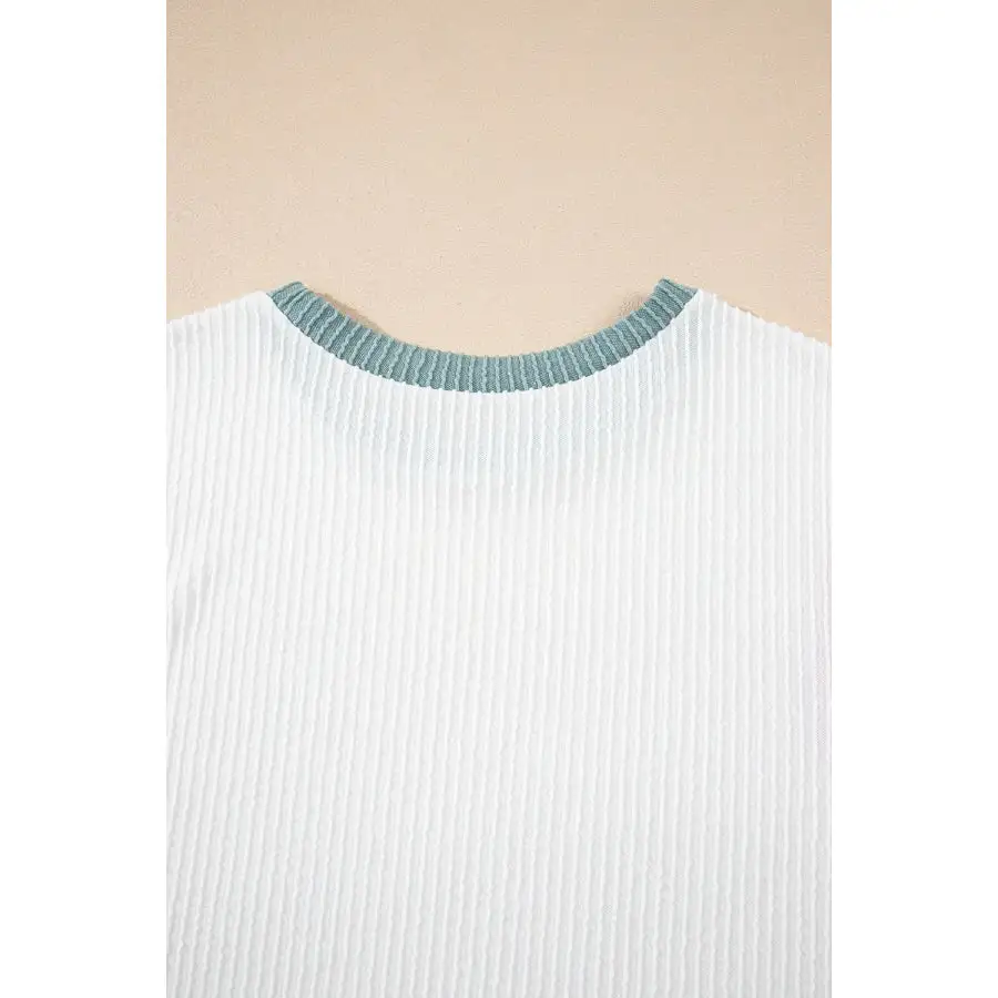 Contrast Trim Ribbed Knit Sleeveless Top