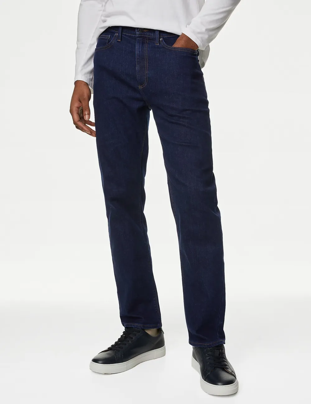 Men's Black Loose Fit Stretch Casual Jeans