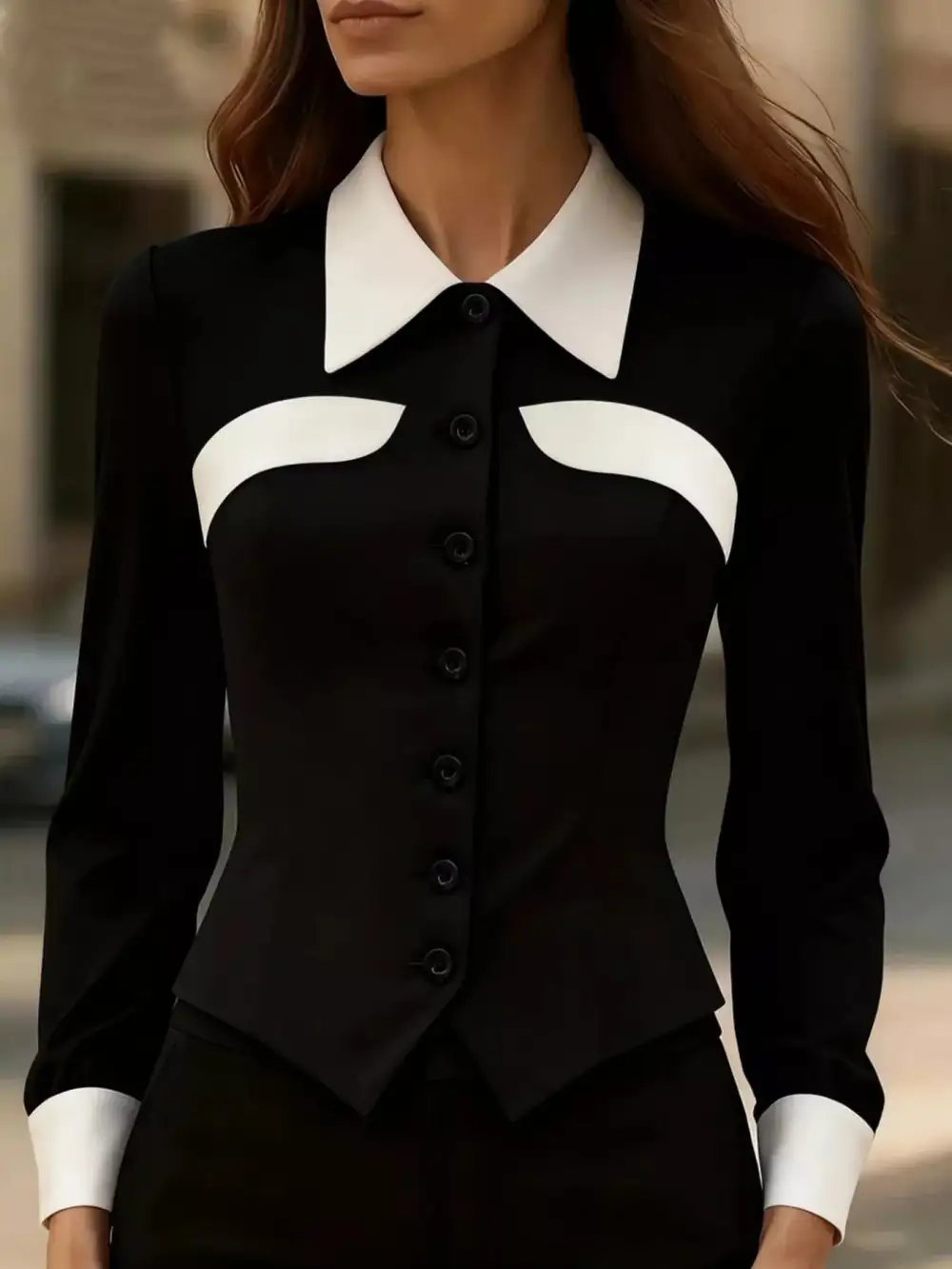 Contrast Button Down Shirt