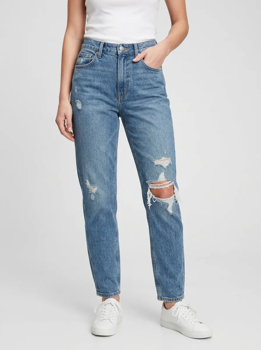 Women's Distressed Casual Denim Jeans