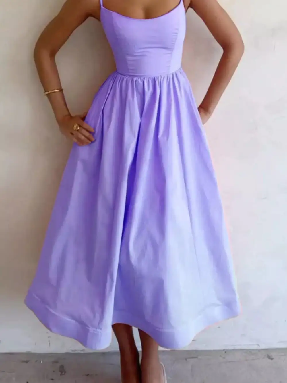 Scoop Neck Midi Dress