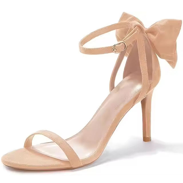 Serena Bow Knot Suede Heels