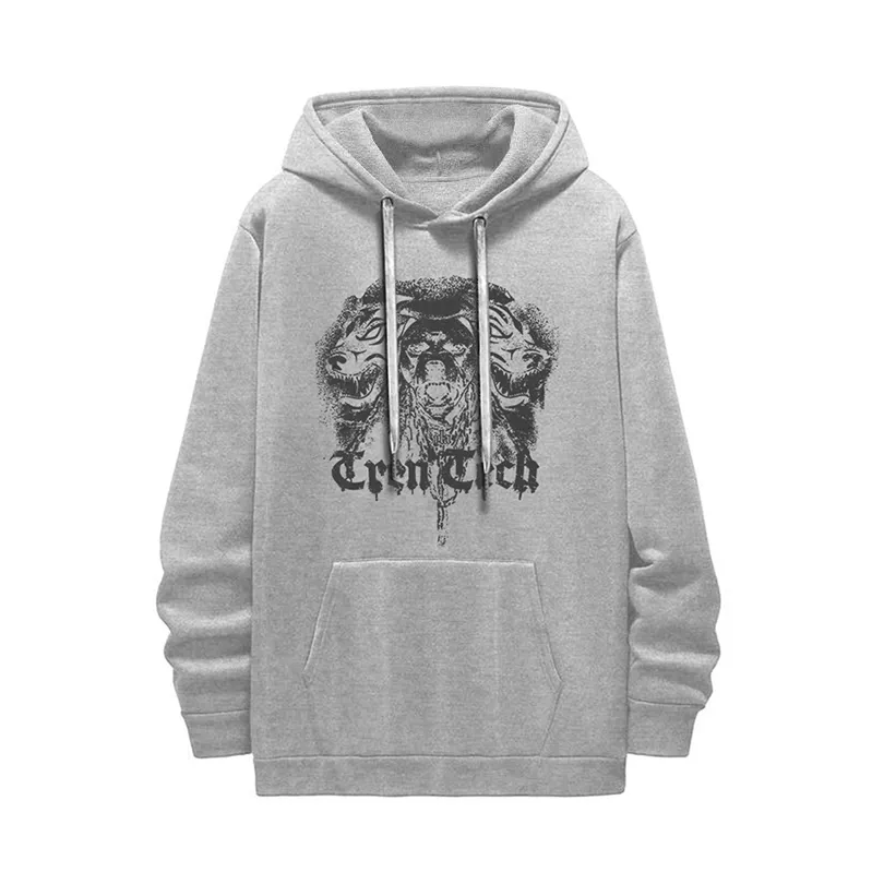 Fierce Bulldog Print Hooded Sweatshirt