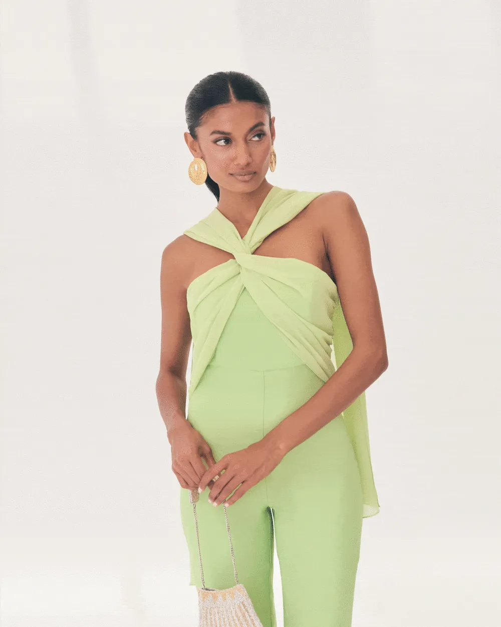 Women's Solid Color with Tulle Jumpsuit