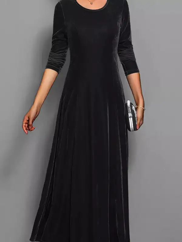 Finish Velvet Long Sleeve Dress