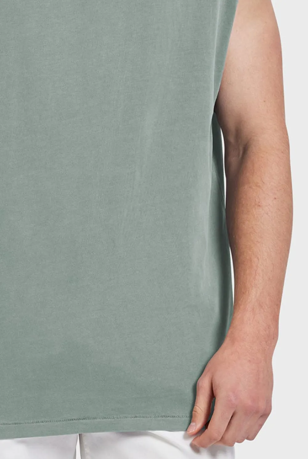 Sleeveless Crew Neck Cotton Tee