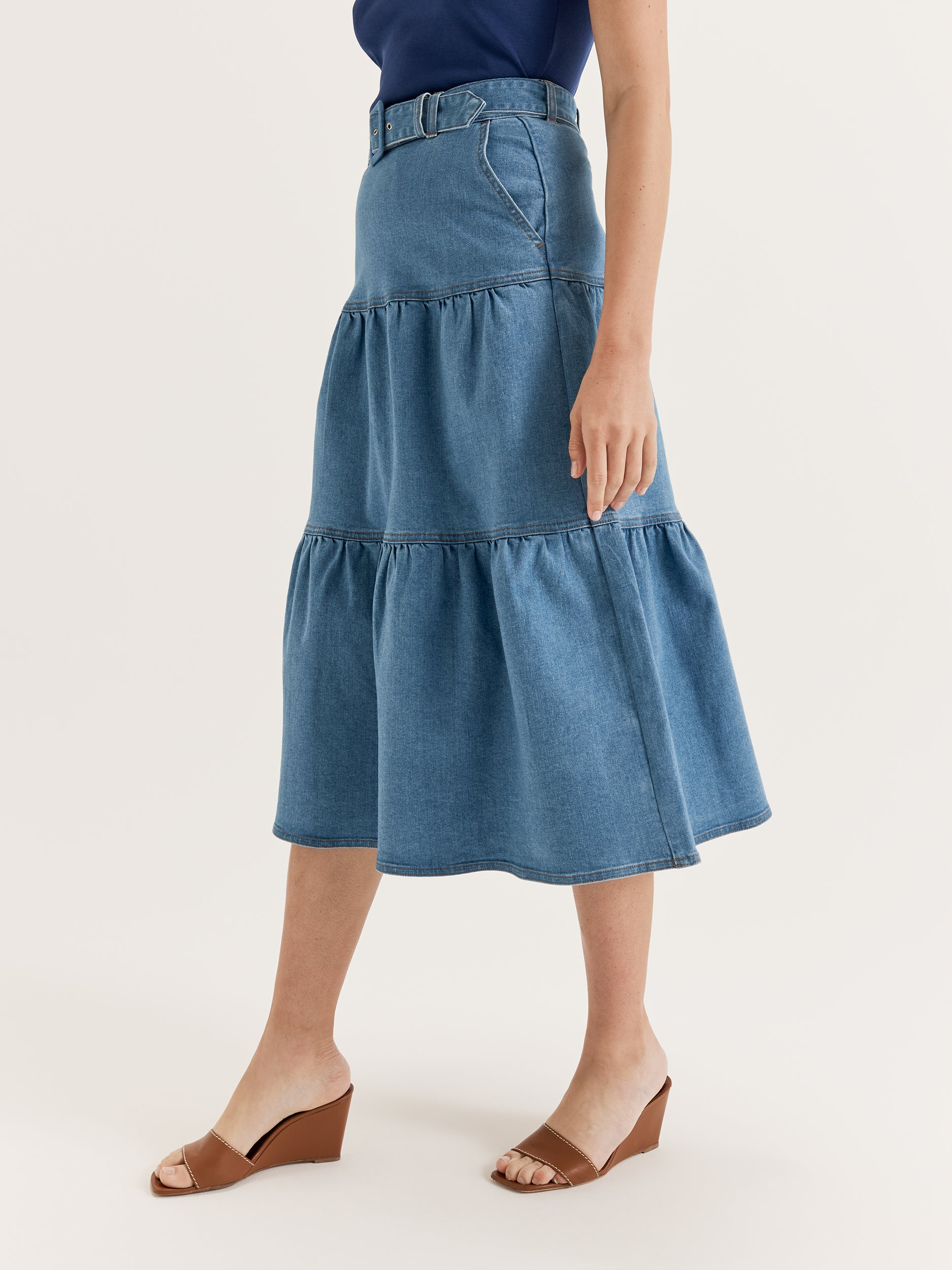 Piper Denim Midi Skirt