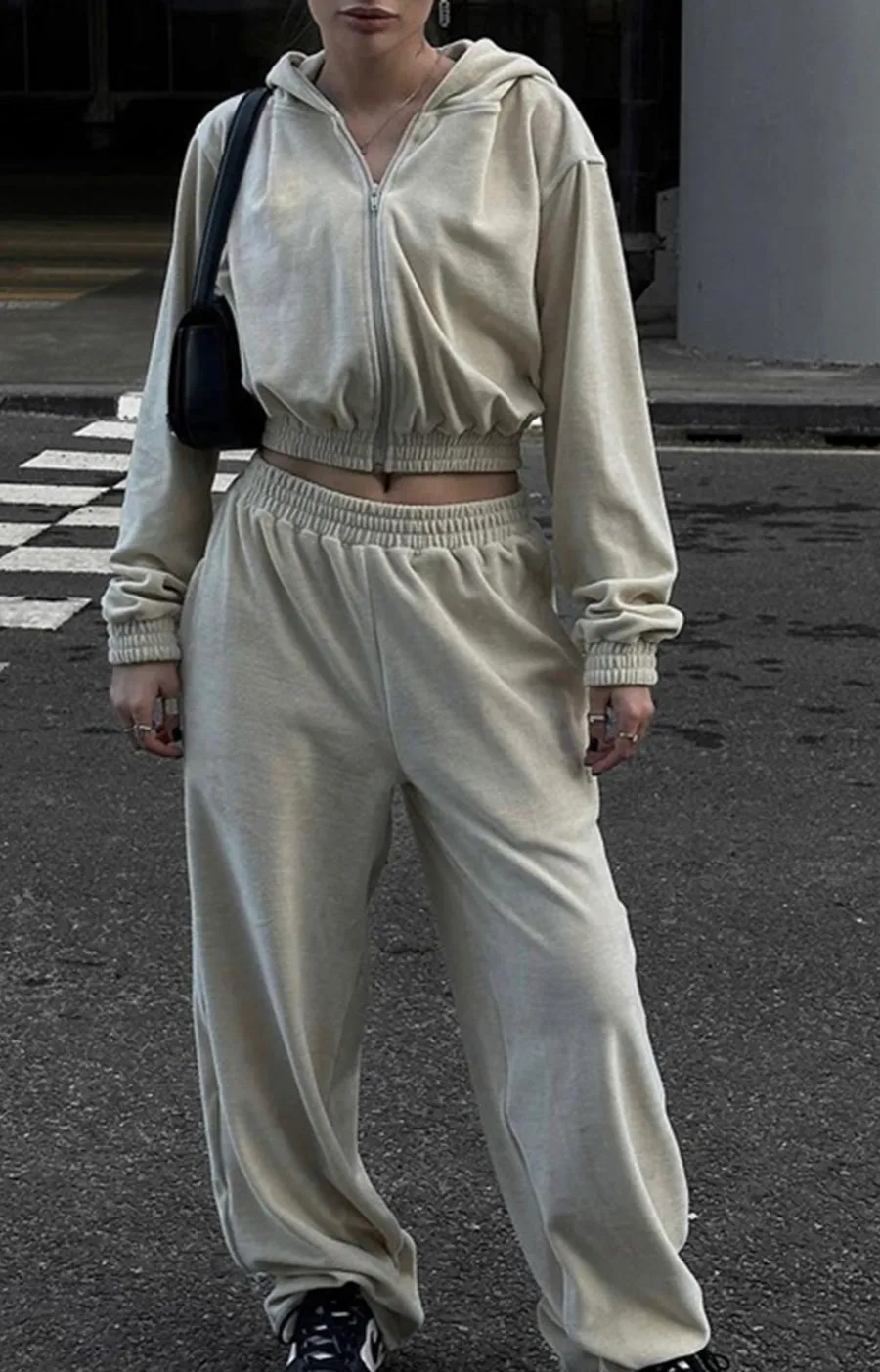 Zip Up Hoodie And Pocketed Pants Set