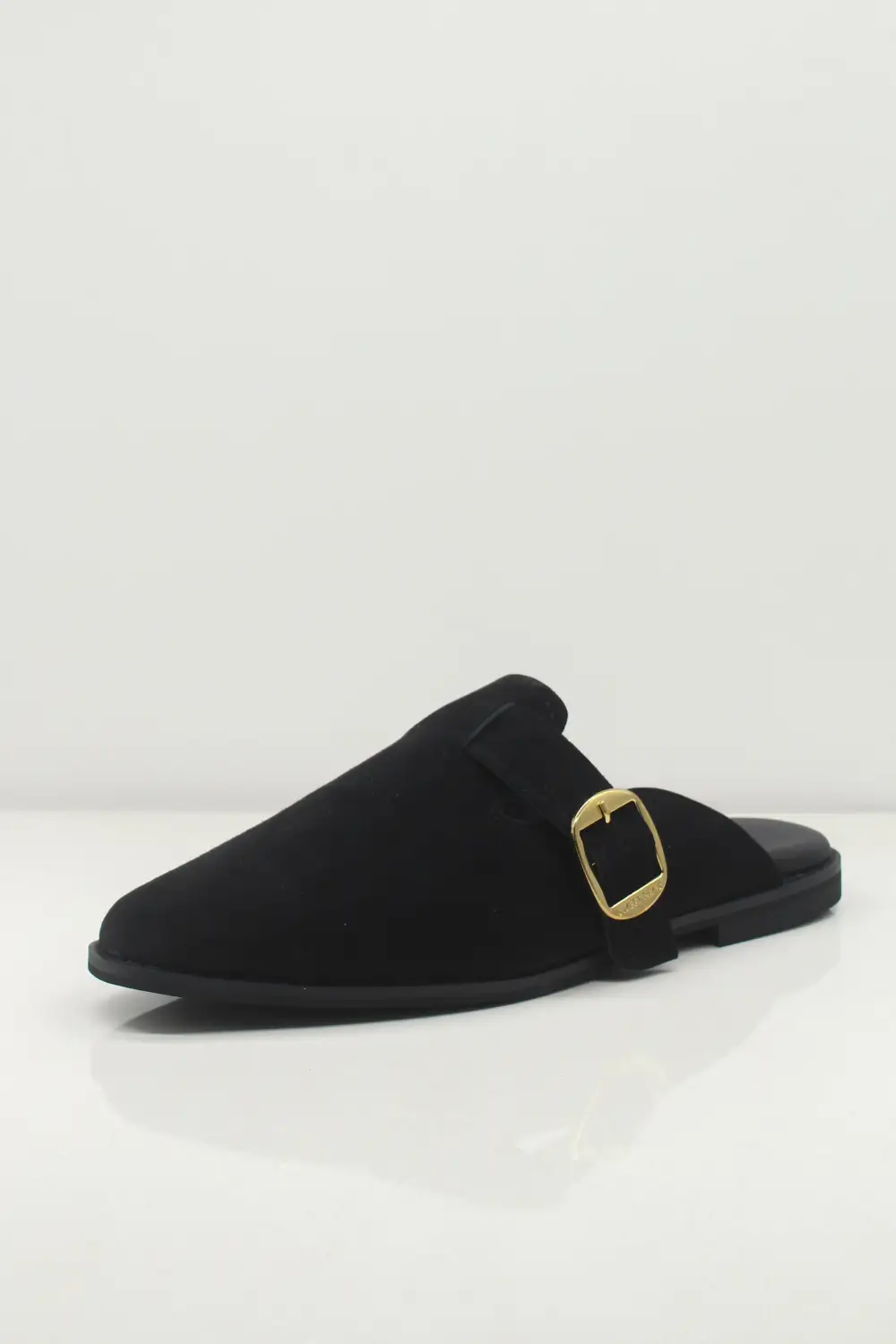 Streamlined Square-Toe Leather Mule