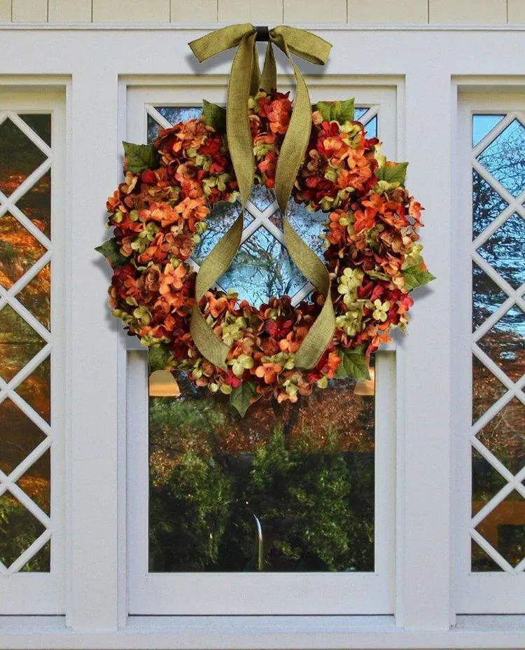 Fall hydrangea wreath - Rustic home decor