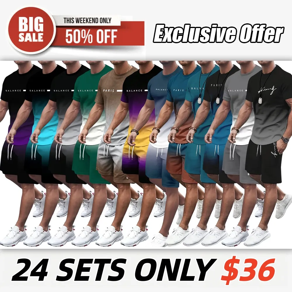 🔥 Men's Gradient Fitness Sets | Lightweight & Breathable Fabric, All-Day Comfort for Workouts