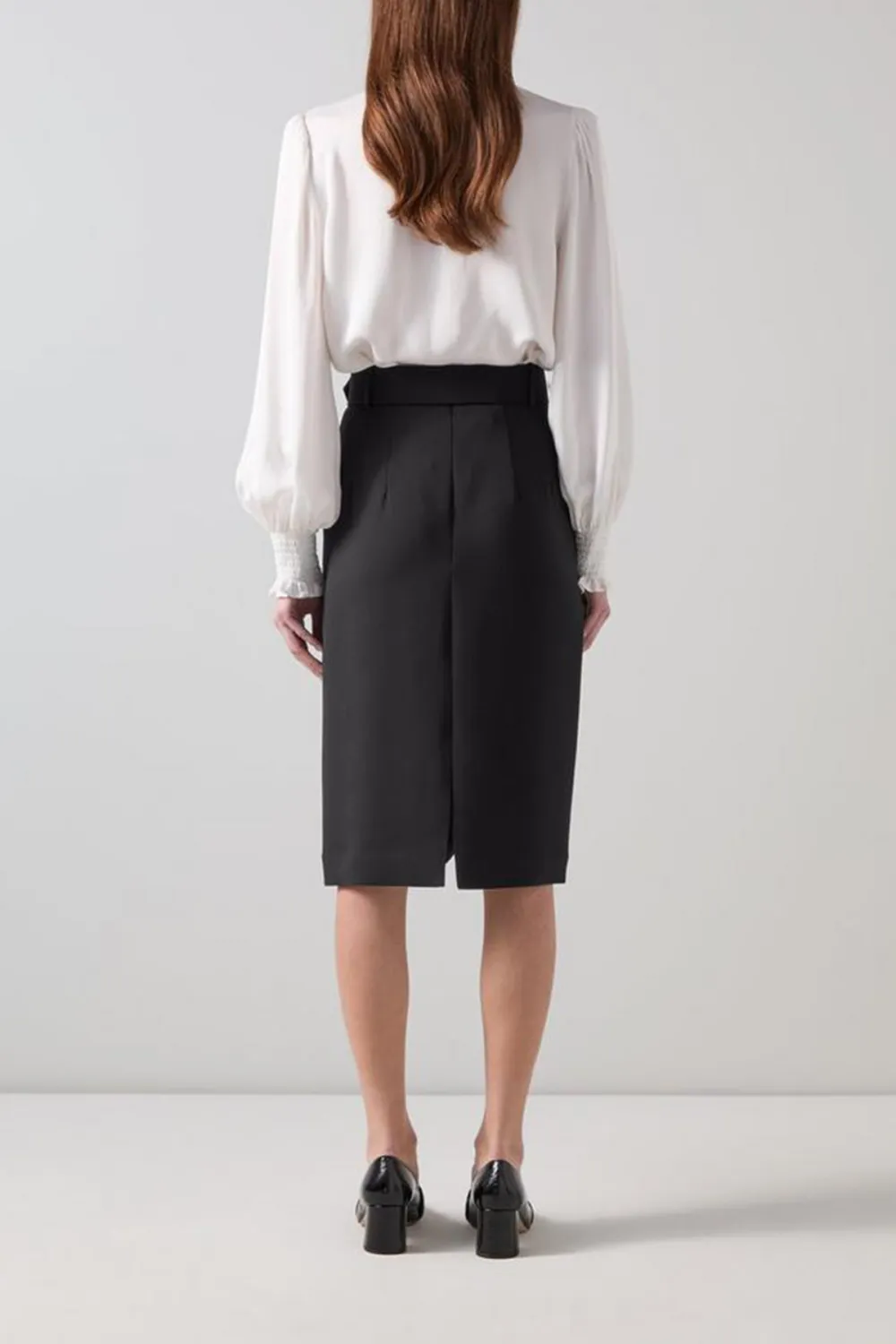 Black Pencil Midi Skirt