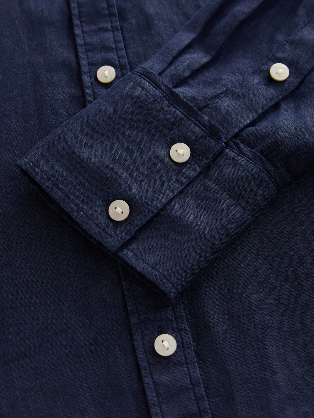 Linen Flat Collar Loose Long Sleeve Shirt