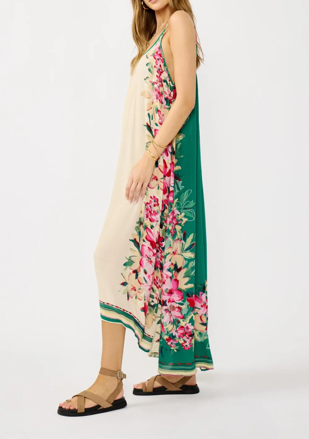 Printed Scoop Neck Maxi Dress